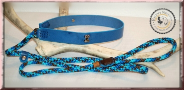 Preview: Lederhalsung "Color" mit Tauwerkleine (8mm)