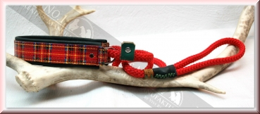 Preview: Lederhalsung "Print unterfüttert" mit Tauwerkleine (8mm)