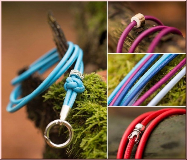 Pfeifenband aus gesäumtem Nappaleder