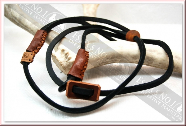 Retrieverleine aus Fettleder, 8 mm